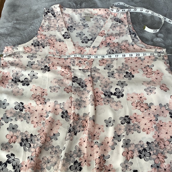 EUC AnnTaylor sleeveless pink and grey top size XL - Picture 3 of 7